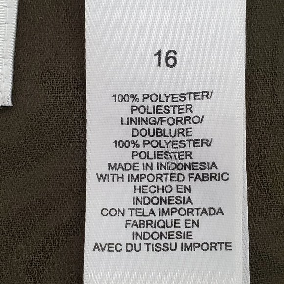 Emma James Abstract Leaf Floral Pattern Loop & Button Pintucking Top Size 16 - Picture 10 of 12